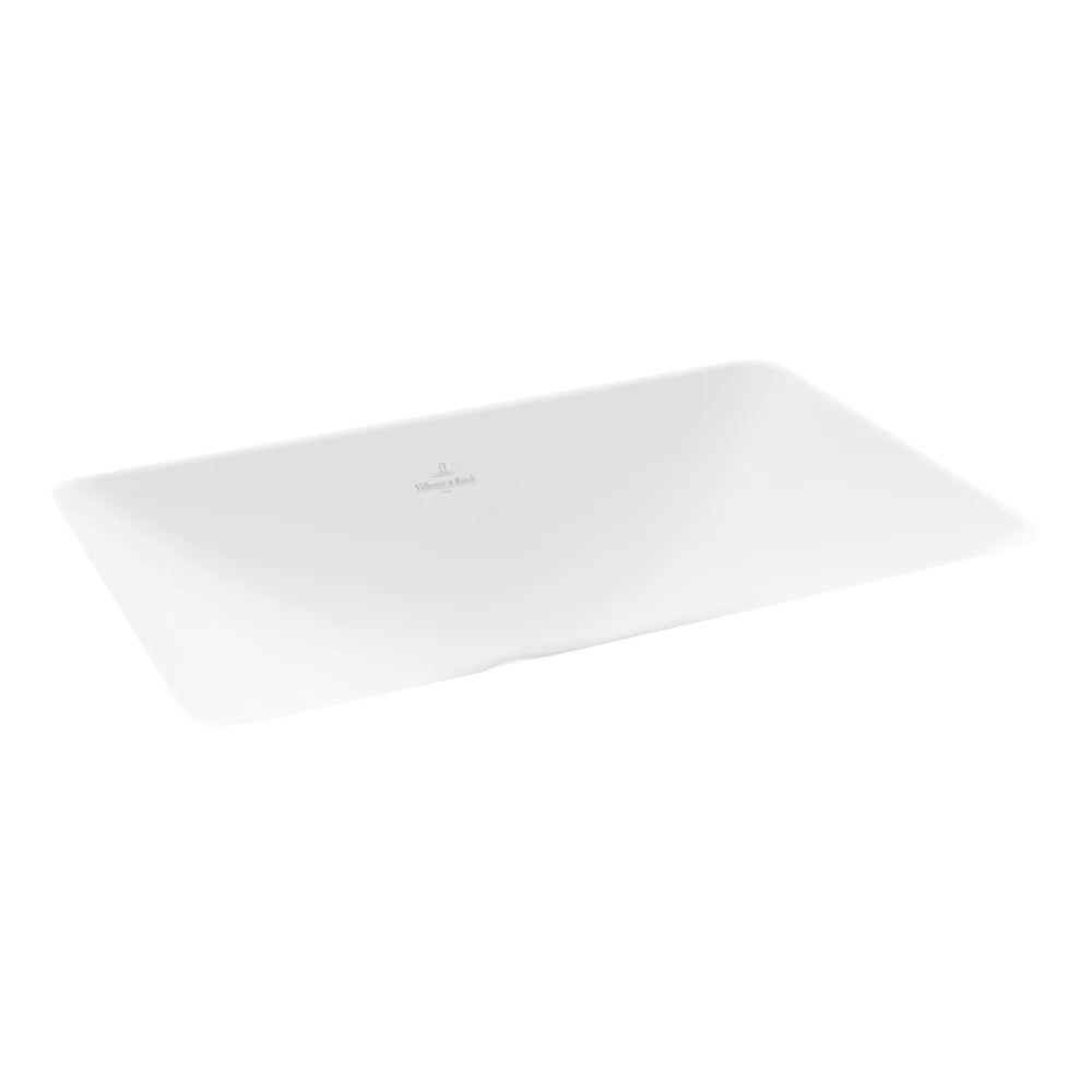Villeroy & Boch Loop Slim 615mm Rectangular Under Counter Basin with Overflow Stone White - Image 3