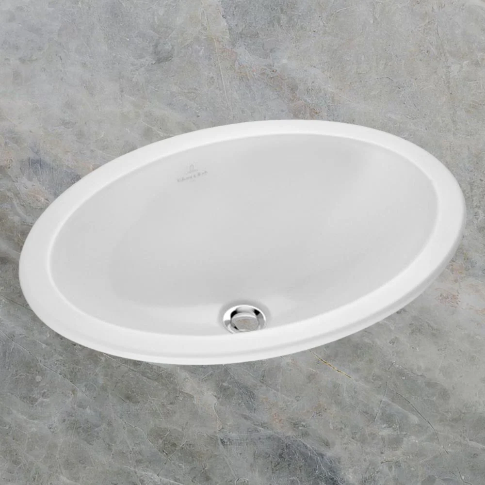 Villeroy & Boch Loop Slim 660mm Oval Drop In Basin with Overflow Alpine White - Image 2