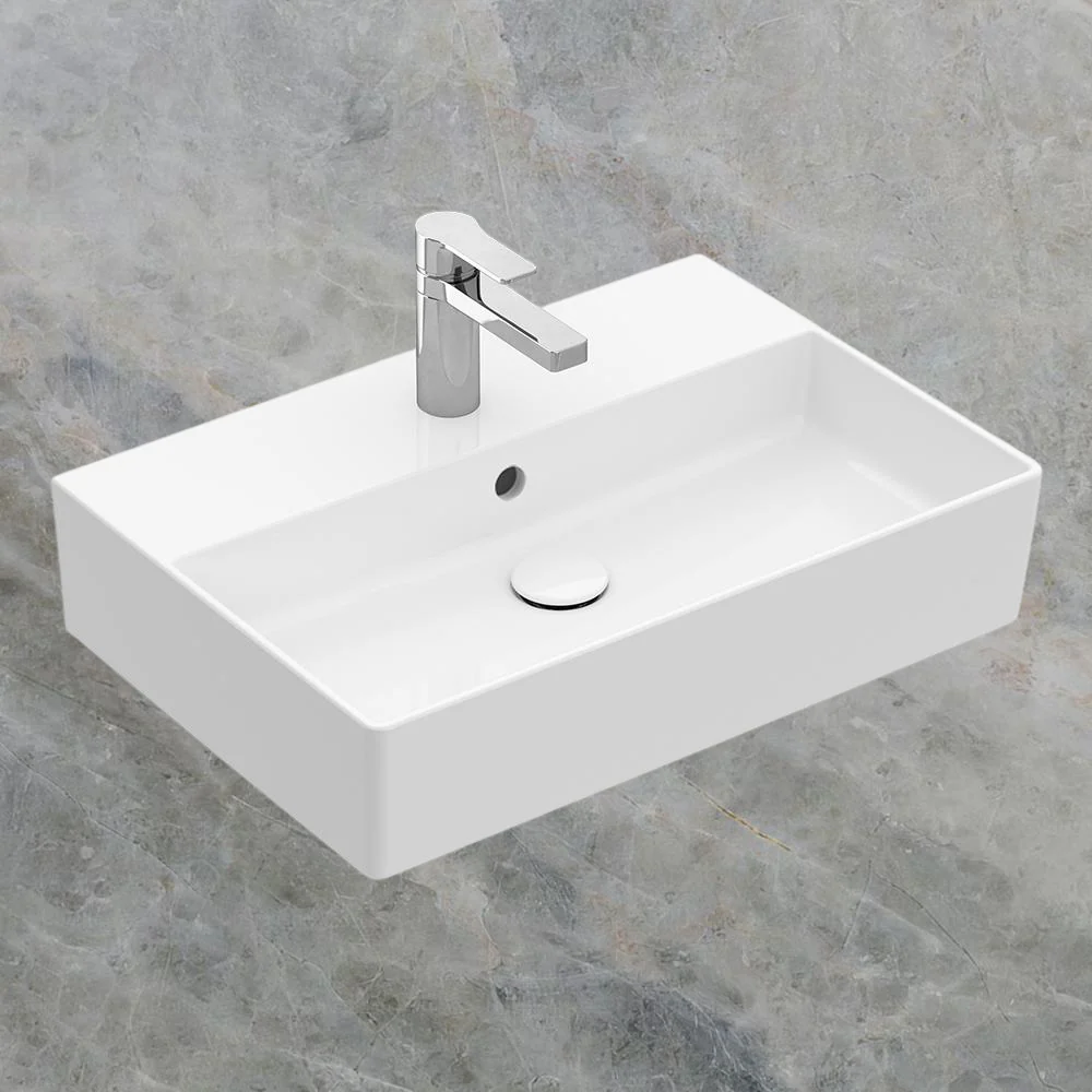 Villeroy & Boch Memento 2.0 500mm Wall Hung Basin with Overflow 1 Tap Hole Alpine White - Image 2