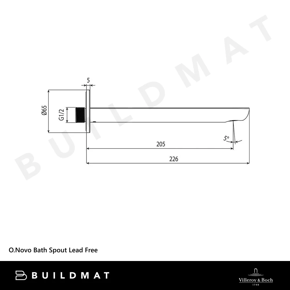 Villeroy & Boch O.Novo Bath Spout Gunmetal Lead Free - Image 4