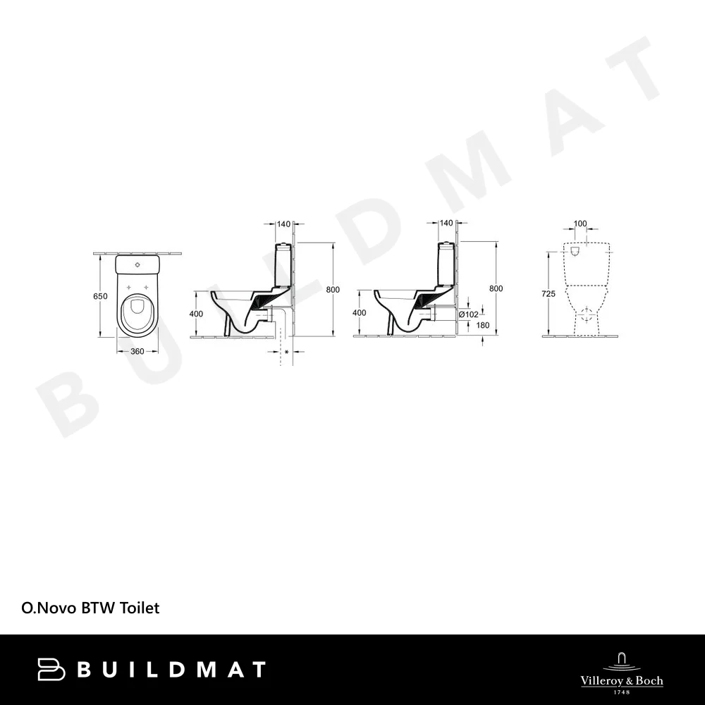 Villeroy & Boch O.Novo BTW Toilet Suite CeramicPlus Alpine White - Image 4
