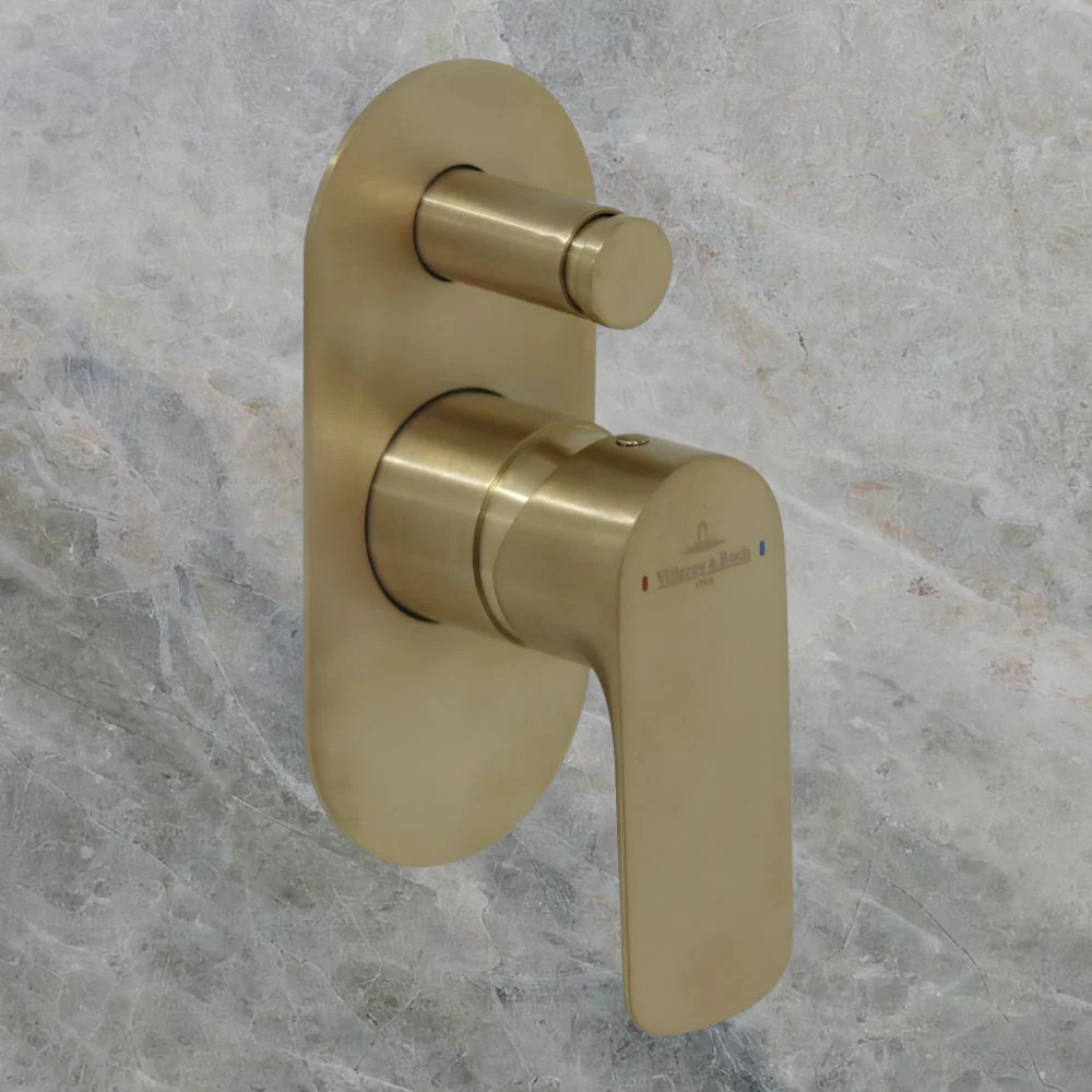 Villeroy & Boch O.Novo Diverter Mixer Brushed Gold - Image 2
