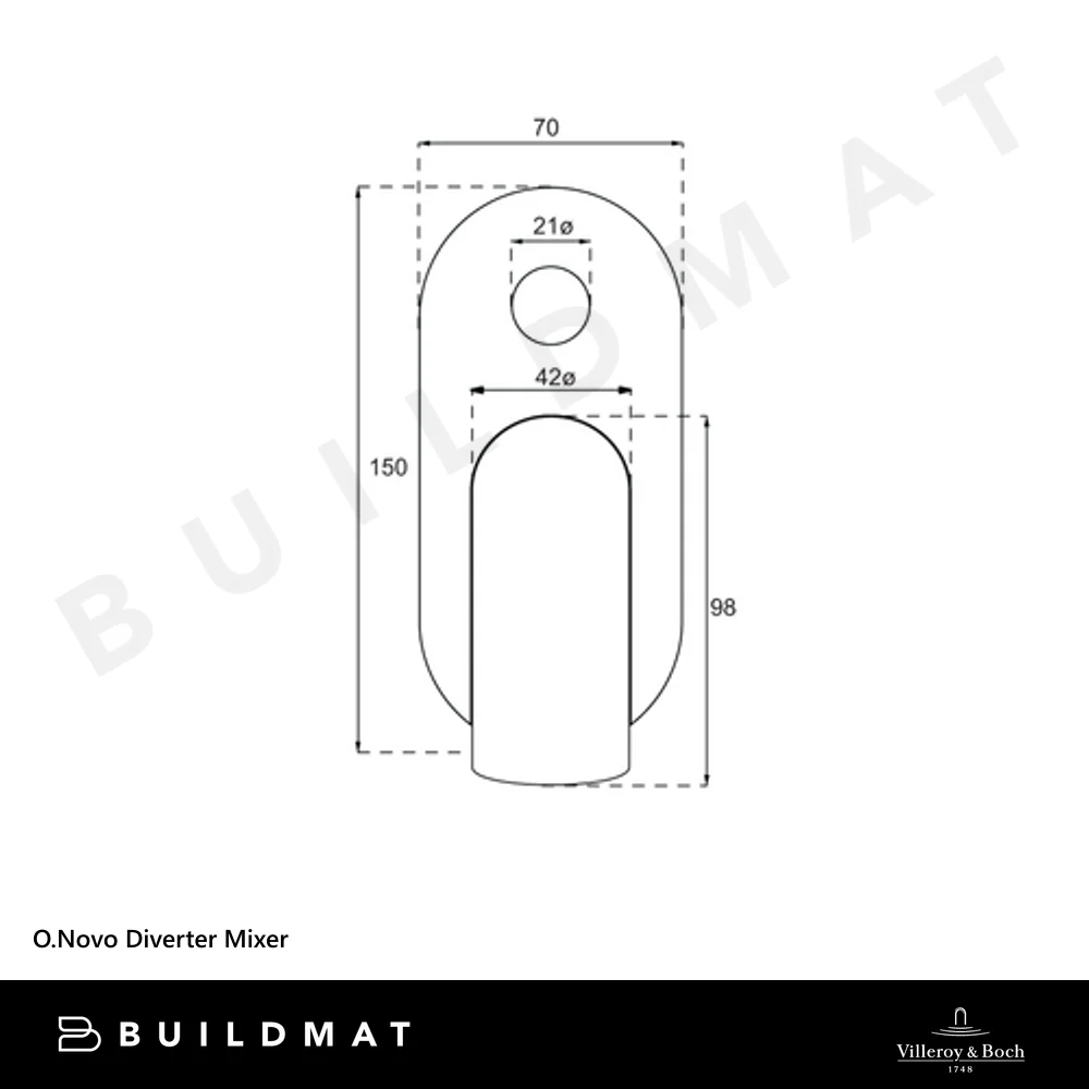 Villeroy & Boch O.Novo Diverter Mixer Brushed Nickel - Image 4