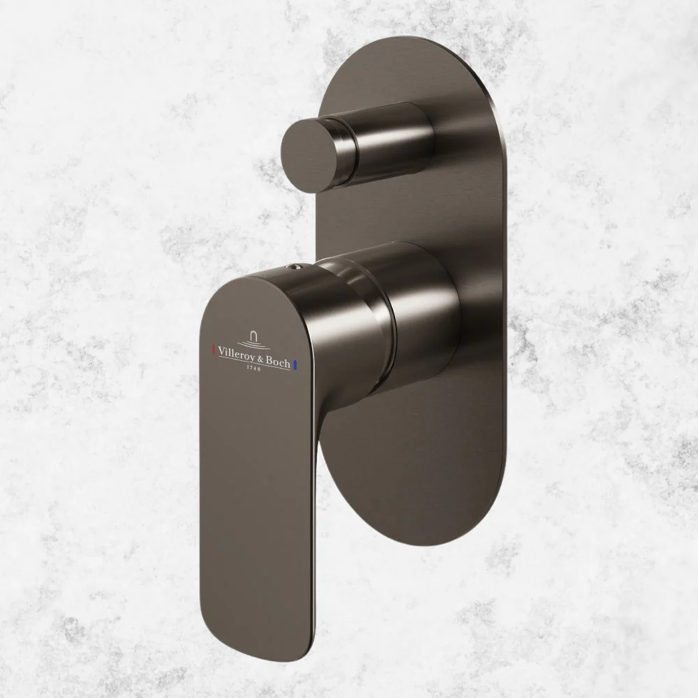 Villeroy & Boch O.Novo Diverter Mixer Gunmetal (Trim Kit Only) - Image 2