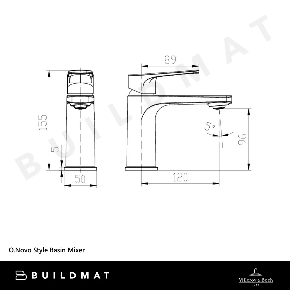 Villeroy & Boch O.Novo Style Basin Mixer Brushed Gold - Image 4