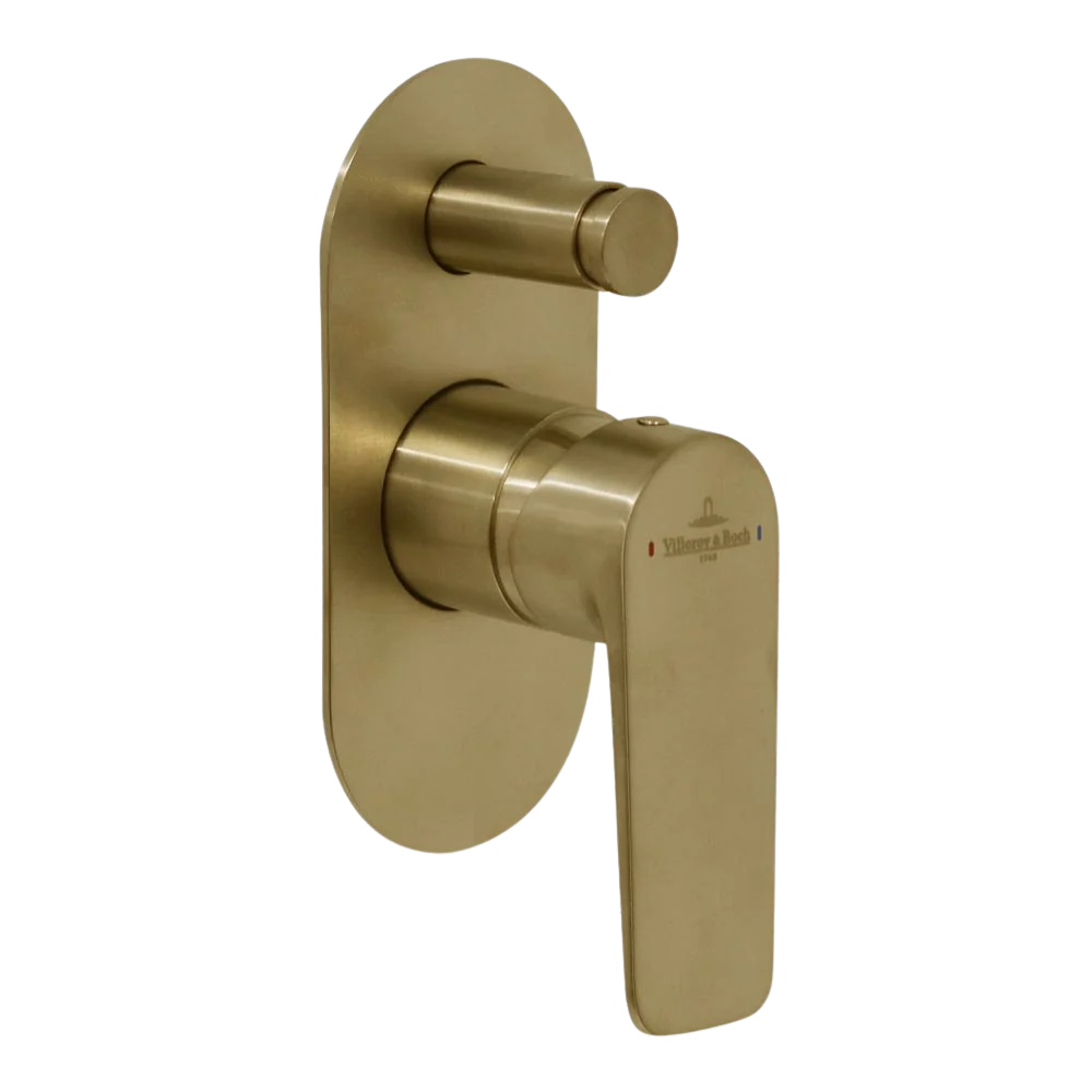 Villeroy & Boch O.Novo Style Diverter Mixer Brushed Gold - Image 3