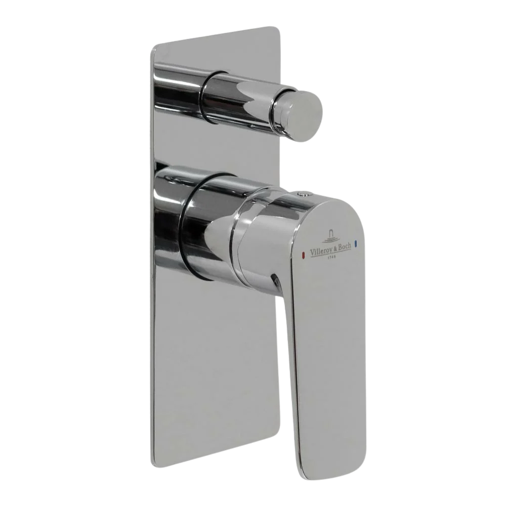 Villeroy & Boch O.Novo Style Rectangular Diverter Mixer Chrome - Image 3