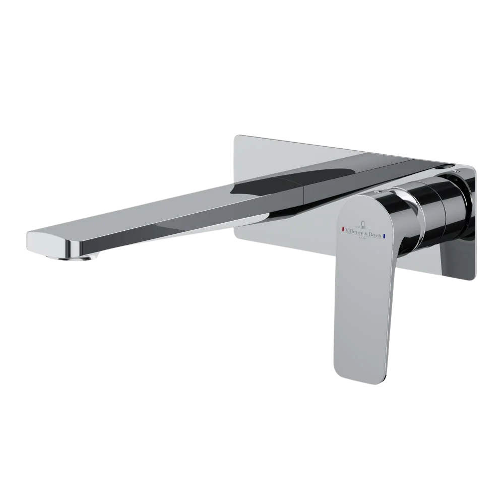 Villeroy & Boch O.Novo Style Rectangular Wall Mounted Basin Mixer Chrome Lead Free