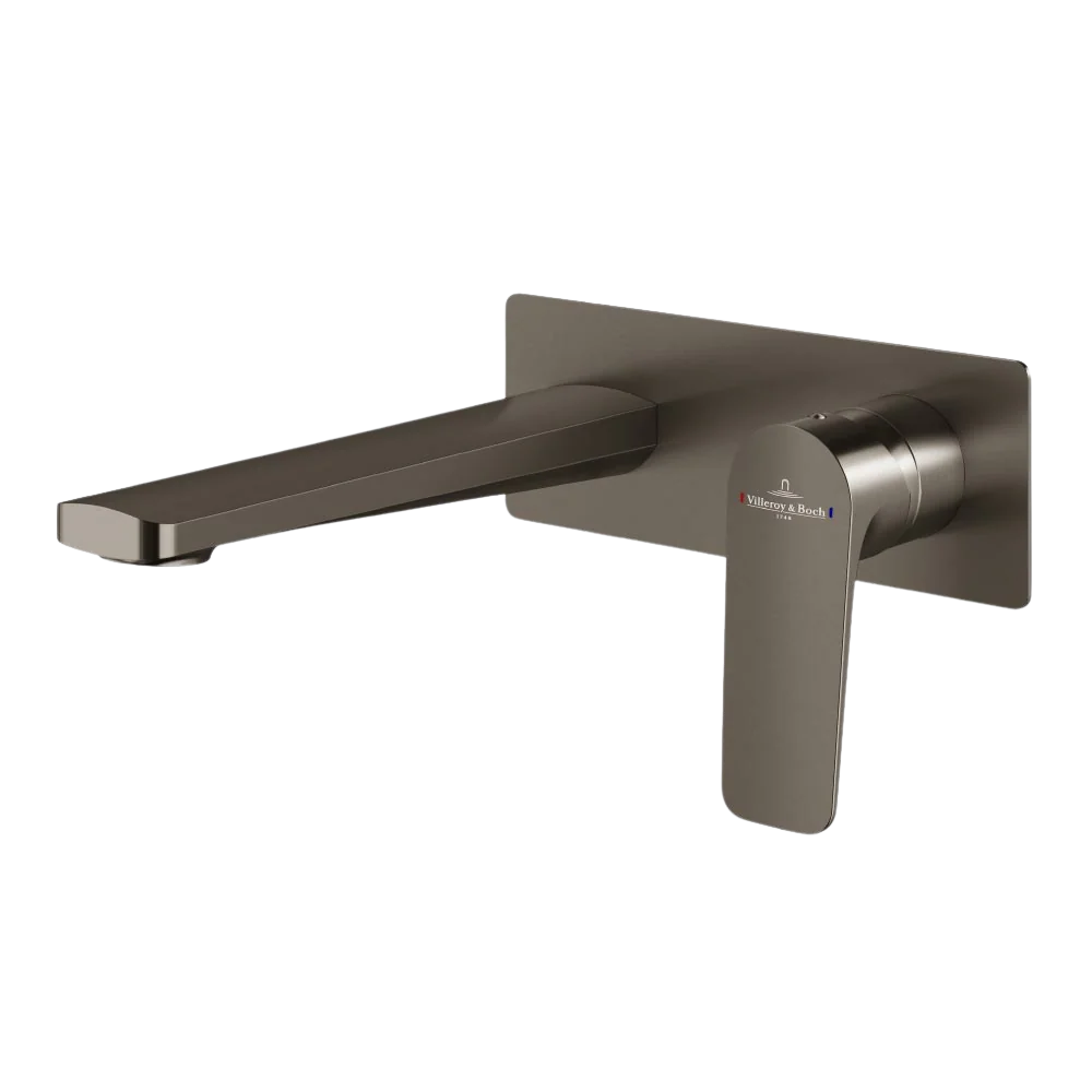 Villeroy & Boch O.Novo Style Rectangular Wall Mounted Basin Mixer Gunmetal Lead Free - Image 3