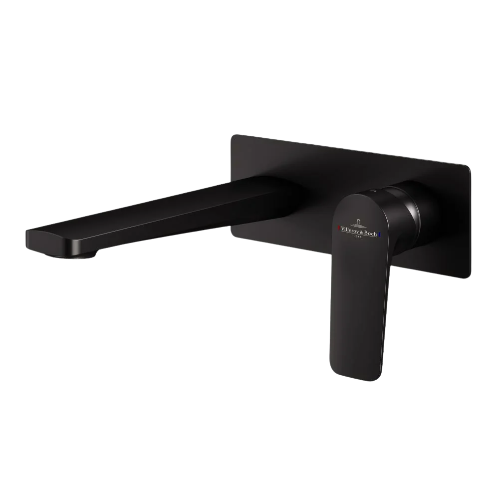 Villeroy & Boch O.Novo Style Rectangular Wall Mounted Basin Mixer Matte Black Lead Free - Image 3