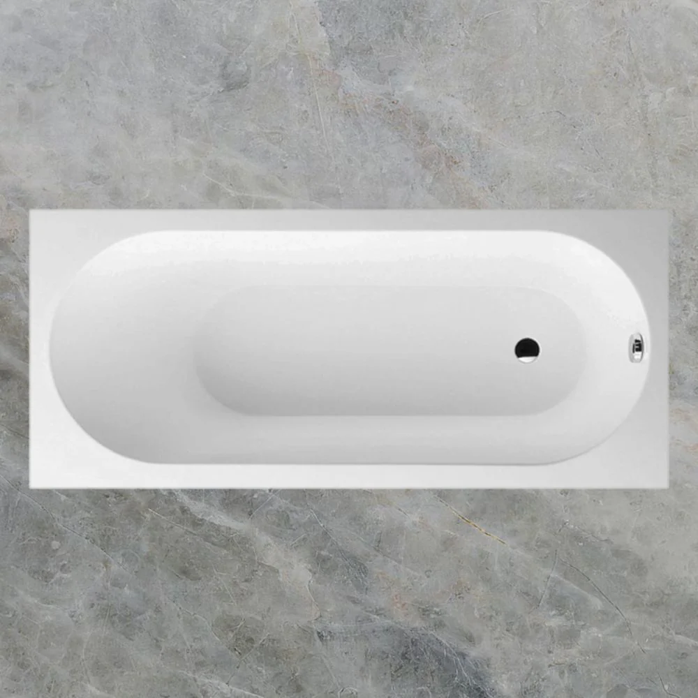 Villeroy & Boch Oberon 1600mm Drop In Bath with Chrome Overflow White - Image 2