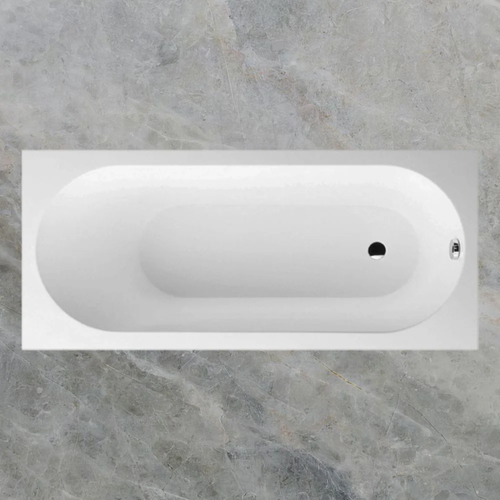 Villeroy & Boch Oberon 1700mm Drop In Bath Chrome Overflow Bath Filler White - Image 2