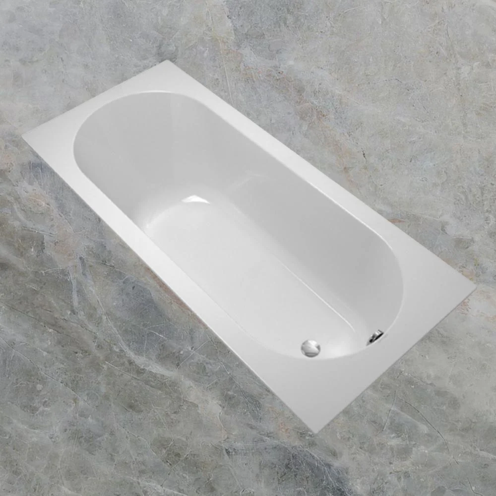 Villeroy & Boch Oberon 1800mm Drop In Bath with Chrome Overflow and Bath Filler White - Image 2