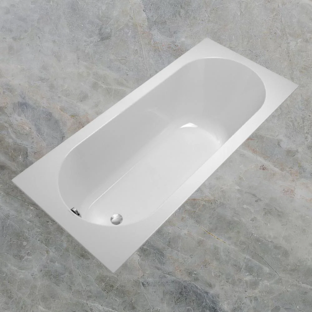 Villeroy & Boch Oberon 1800mm Drop In Bath with White Overflow and Bath Filler White - Image 2