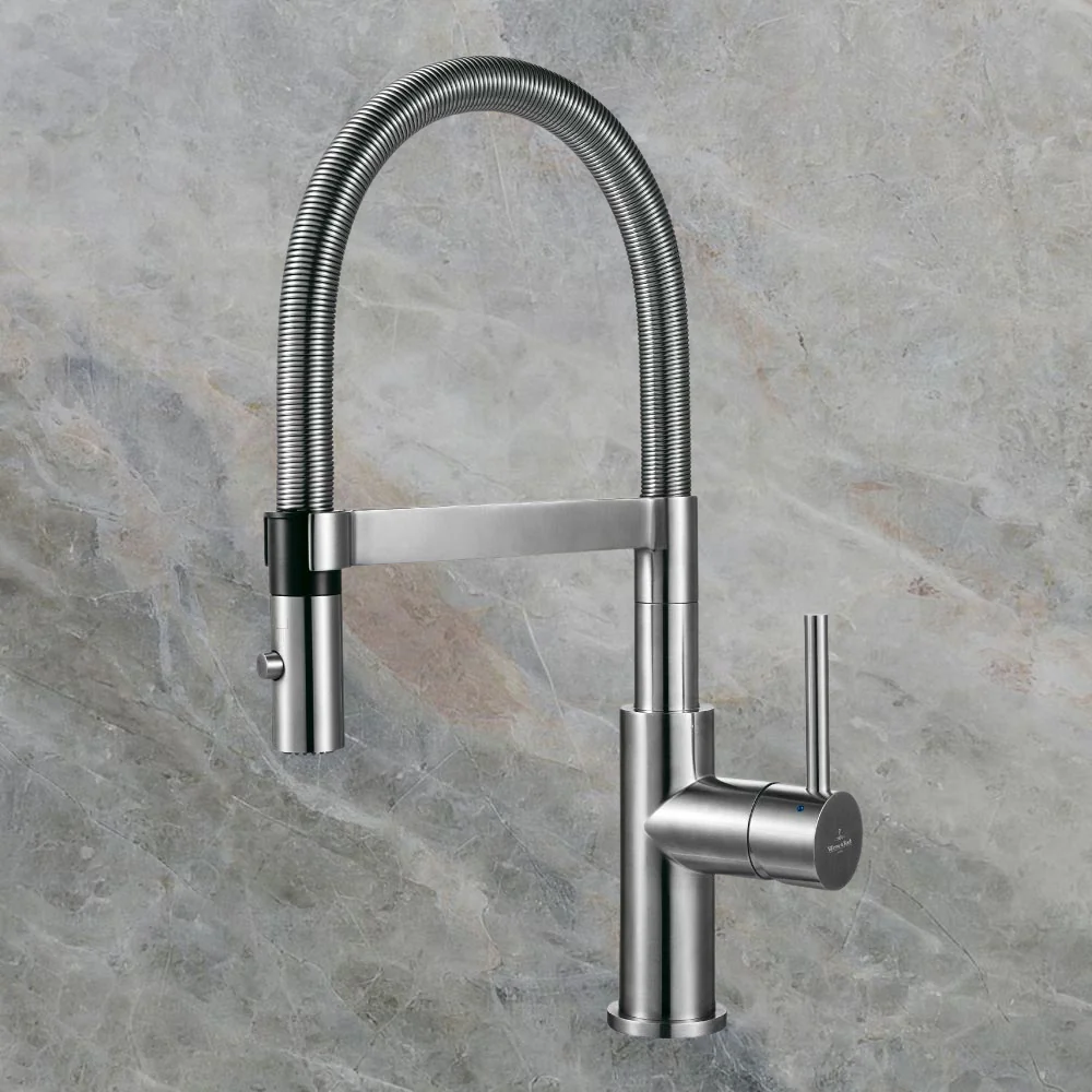 Villeroy & Boch Steel Expert Compact Kitchen Mixer Brushed Steel Lead Free - Image 2