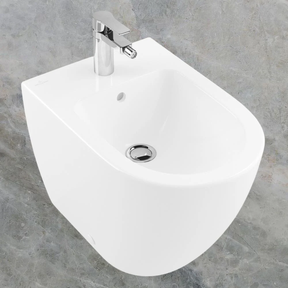 Villeroy & Boch Subway 2.0 Wall Faced Bidet 1 Tap Hole CeramicPlus Alpine White - Image 2