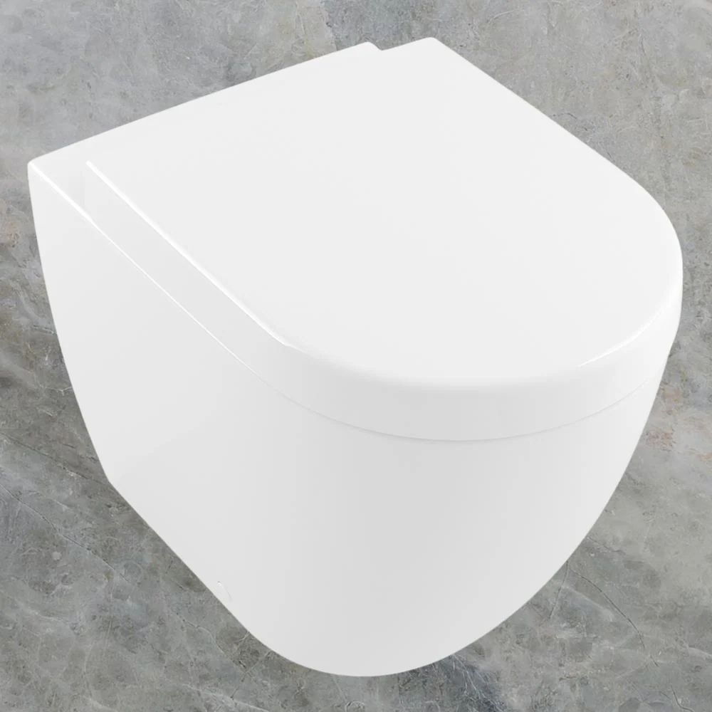 Villeroy & Boch Subway 2.0 DirectFlush Wall Faced Toilet Pan and Seat CeramicPlus Alpine White - Image 2