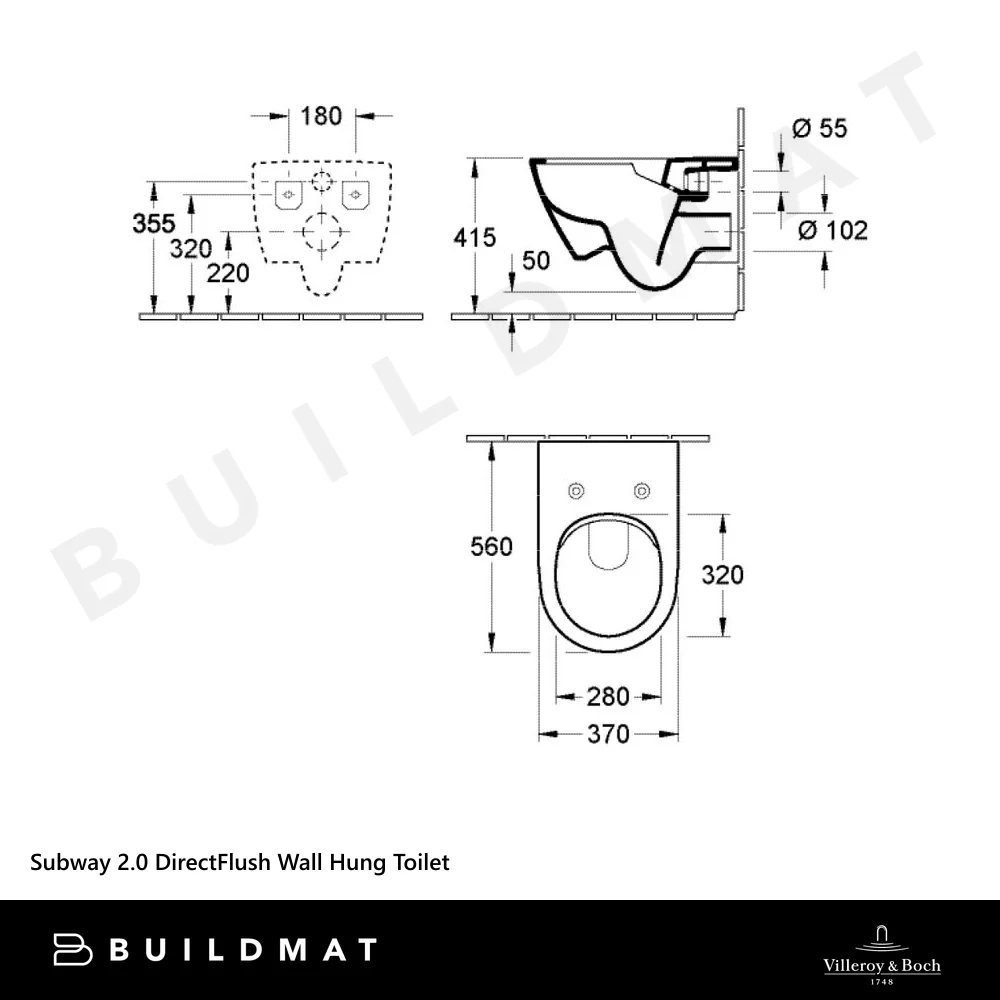 Villeroy & Boch Subway 2.0 DirectFlush Wall Hung Toilet Pan and Seat Alpine White - Image 4
