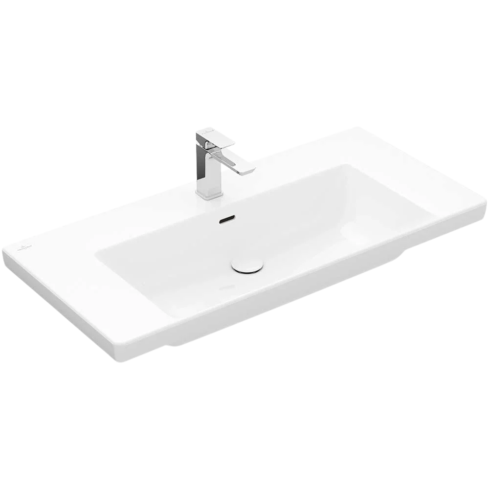 Villeroy & Boch Subway 3.0 1000mm Wall Hung Basin with Overflow 1 Tap Hole Alpine White - Image 3