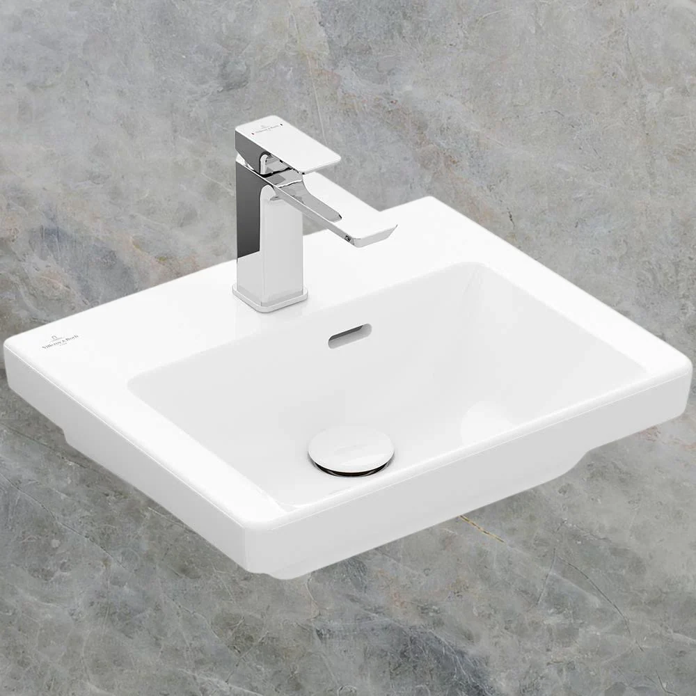 Villeroy & Boch Subway 3.0 450mm Hand Wash Basin with Overflow 1 Tap Hole Alpine White - Image 2