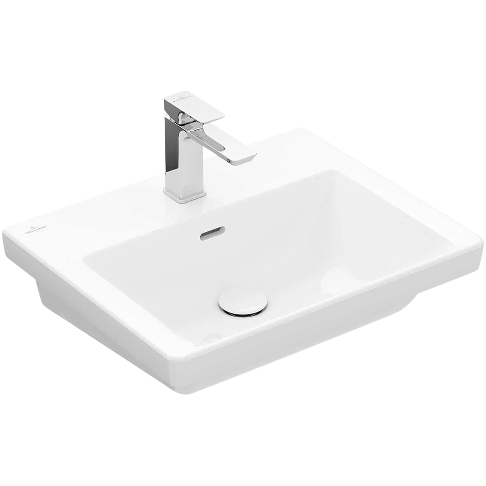 Villeroy & Boch Subway 3.0 550mm Wall Hung Basin with Overflow 1 Tap Hole Stone White - Image 3