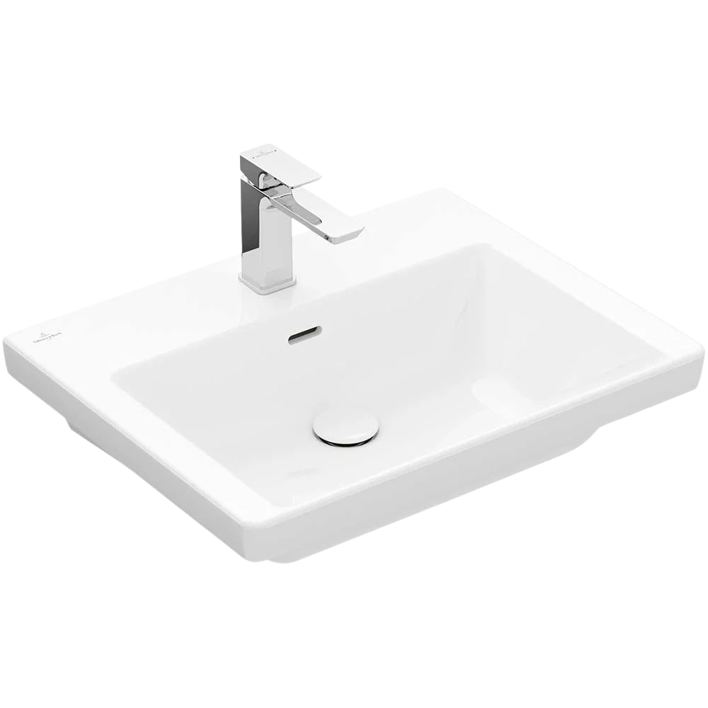 Villeroy & Boch Subway 3.0 600mm Wall Hung Basin with Overflow 1 Tap Hole Alpine White - Image 3