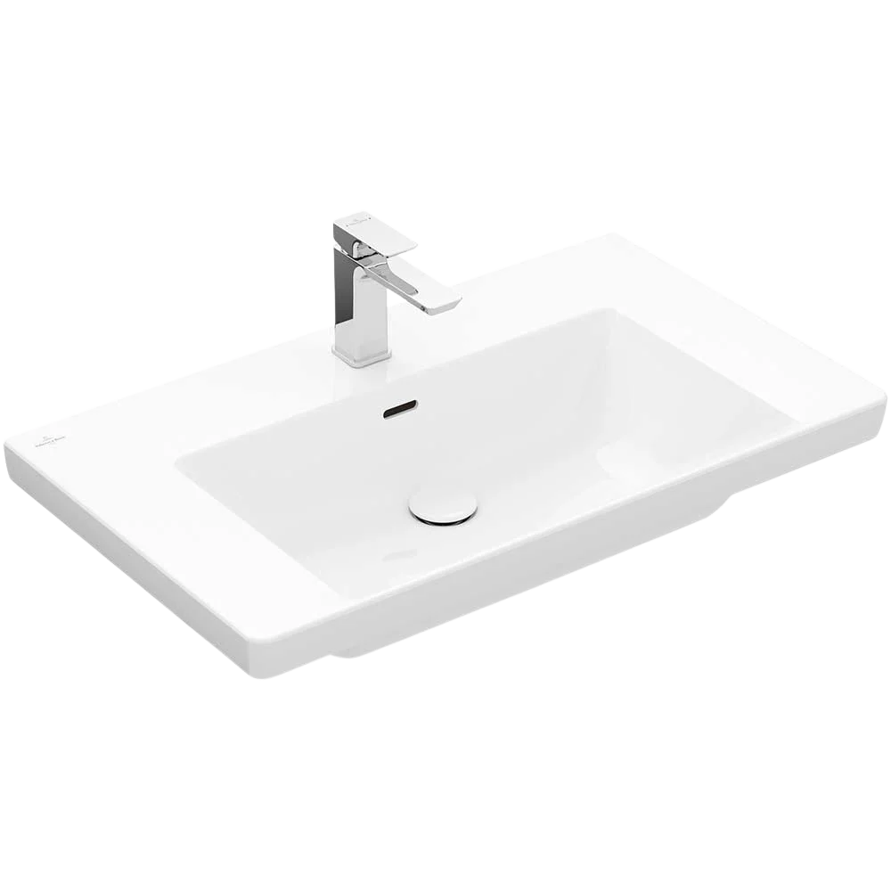 Villeroy & Boch Subway 3.0 800mm Wall Hung Basin with Overflow 1 Tap Hole Alpine White
