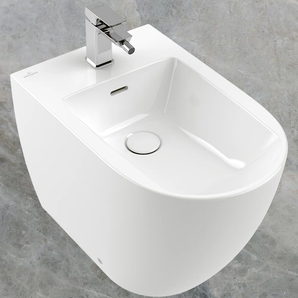 Villeroy & Boch Subway 3.0 Wall Faced Bidet 1 Tap Hole CeramicPlus Alpine White - Image 2