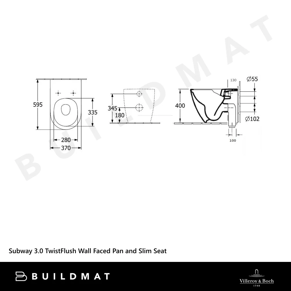 Villeroy & Boch Subway 3.0 TwistFlush Wall Faced Toilet Pan and Slim Seat CeramicPlus Alpine White - Image 4