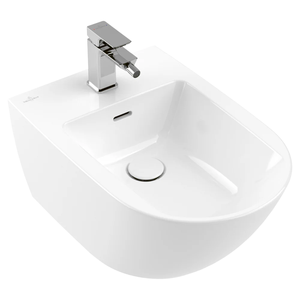 Villeroy & Boch Subway 3.0 Wall Hung Bidet 1 Tap Hole CeramicPlus Alpine White - Image 3