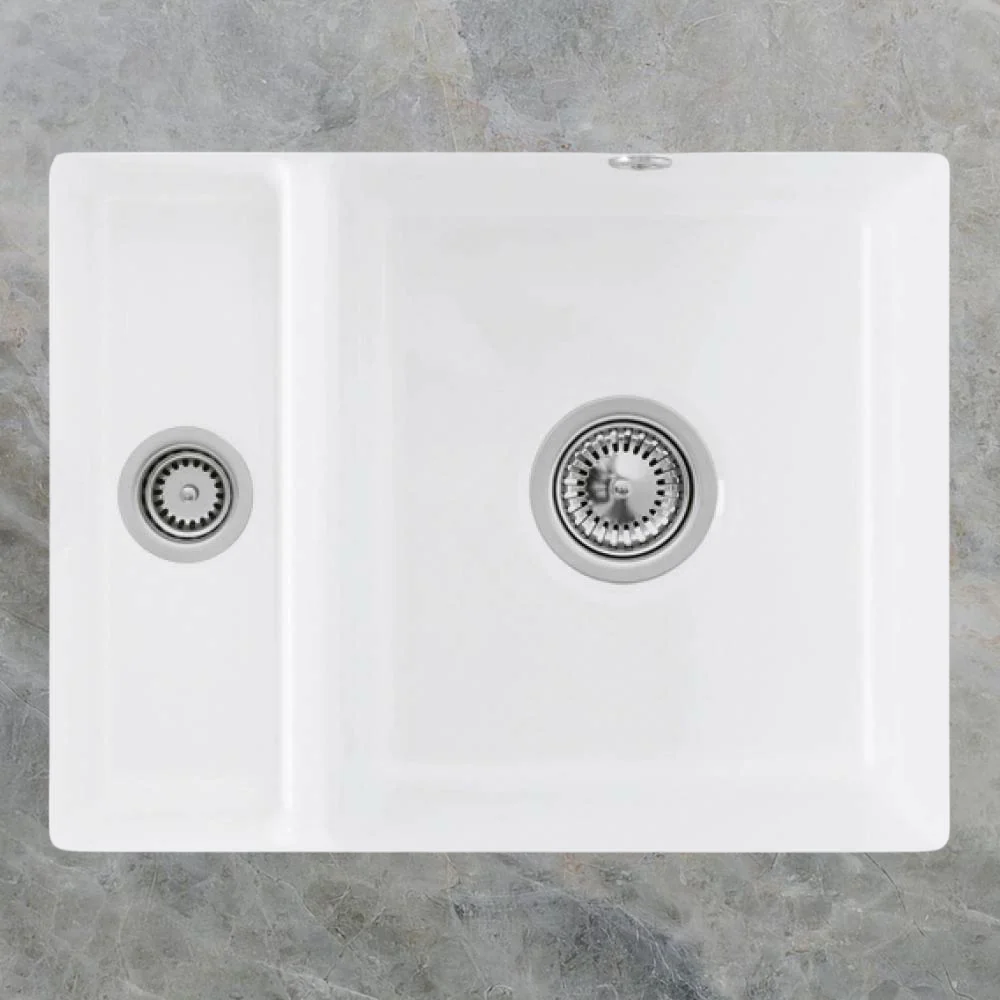 Villeroy & Boch Subway XU 545mm Rectangular 1 and 1/3 Under Counter Sink with Overflow Stone White - Image 2