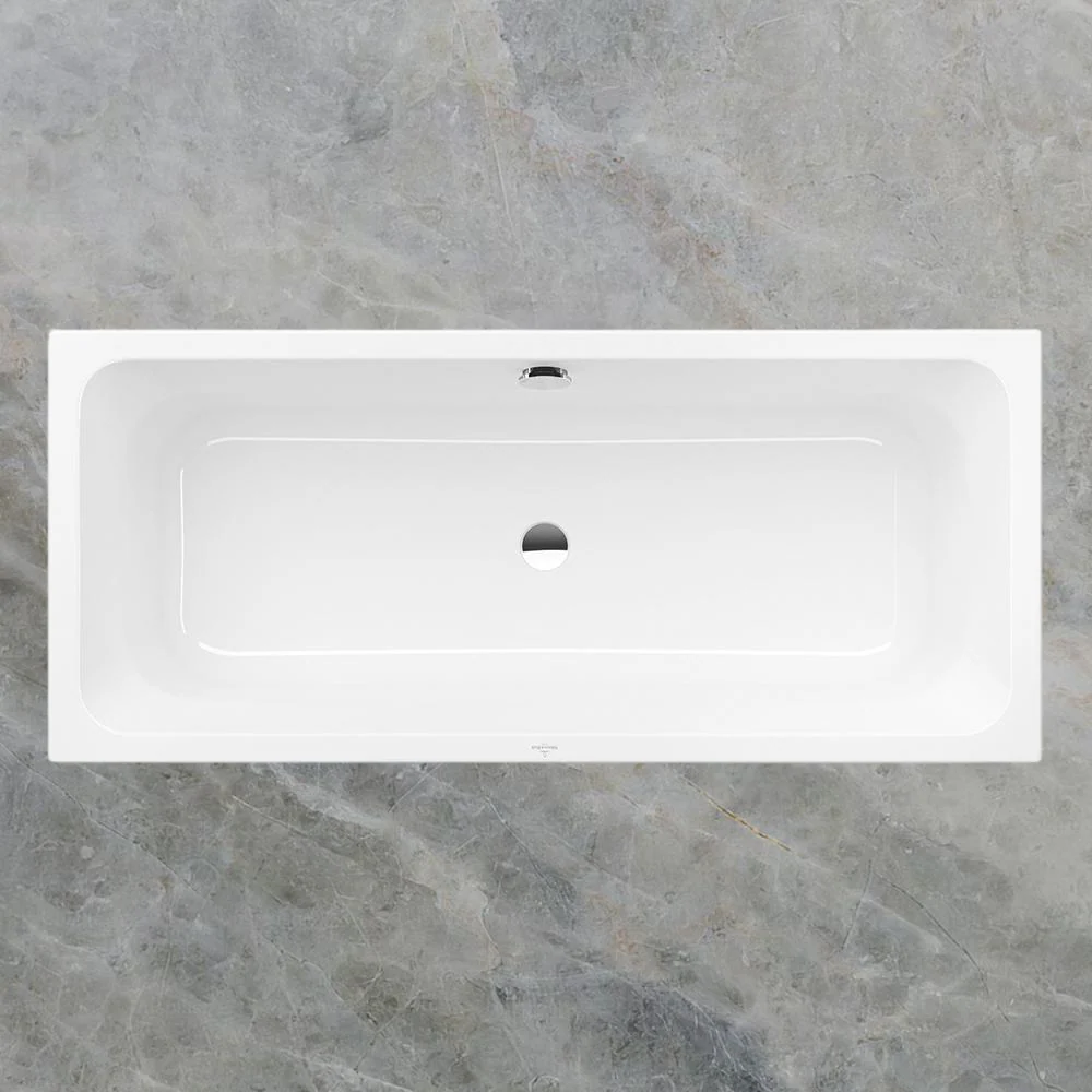 Villeroy & Boch Targa 1600mm Drop In Bath with White Overflow White - Image 2