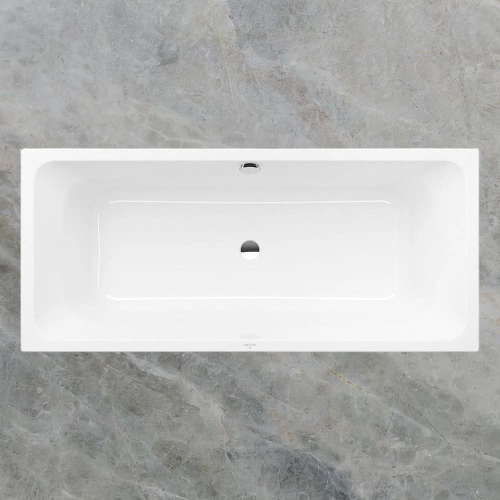 Villeroy & Boch Targa 1700mm Drop In Bath with Chrome Overflow and Bath Filler White - Image 2