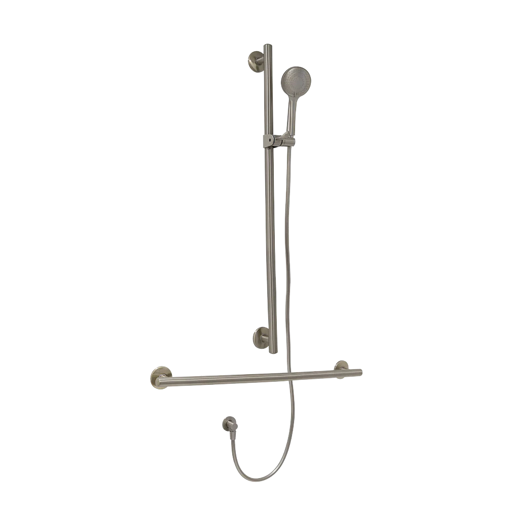 Villeroy & Boch ViCare Trio Designer 32 T Shower Rail Set Universal Brushed Nickel - Image 3