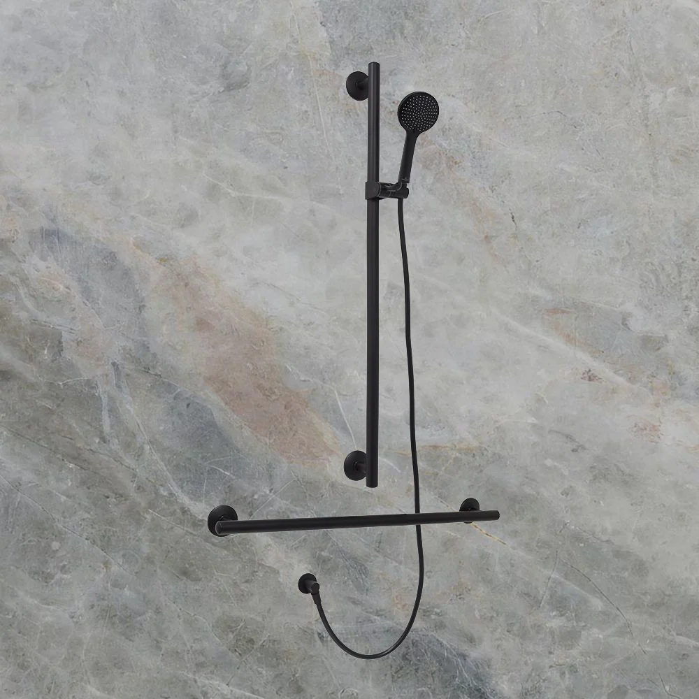 Villeroy & Boch ViCare Trio Designer 32 T Shower Rail Set Universal Matte Black - Image 2