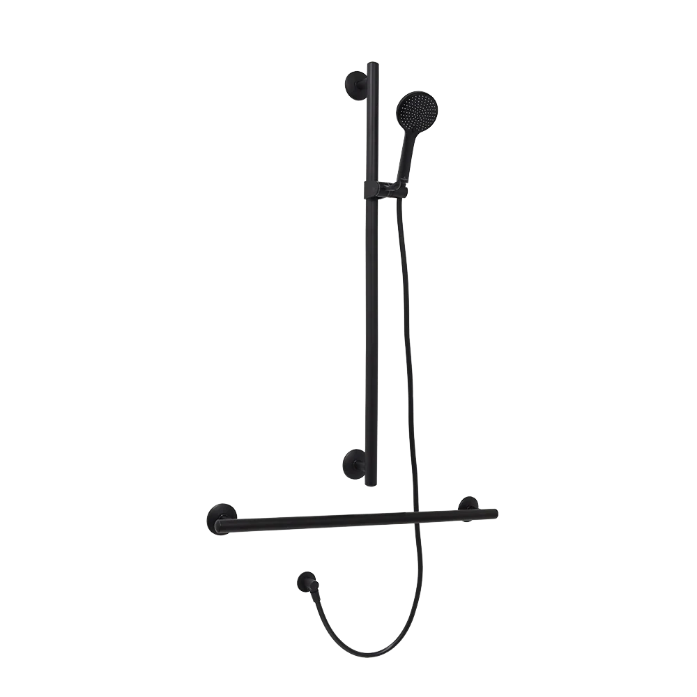 Villeroy & Boch ViCare Trio Designer 32 T Shower Rail Set Universal Matte Black - Image 3