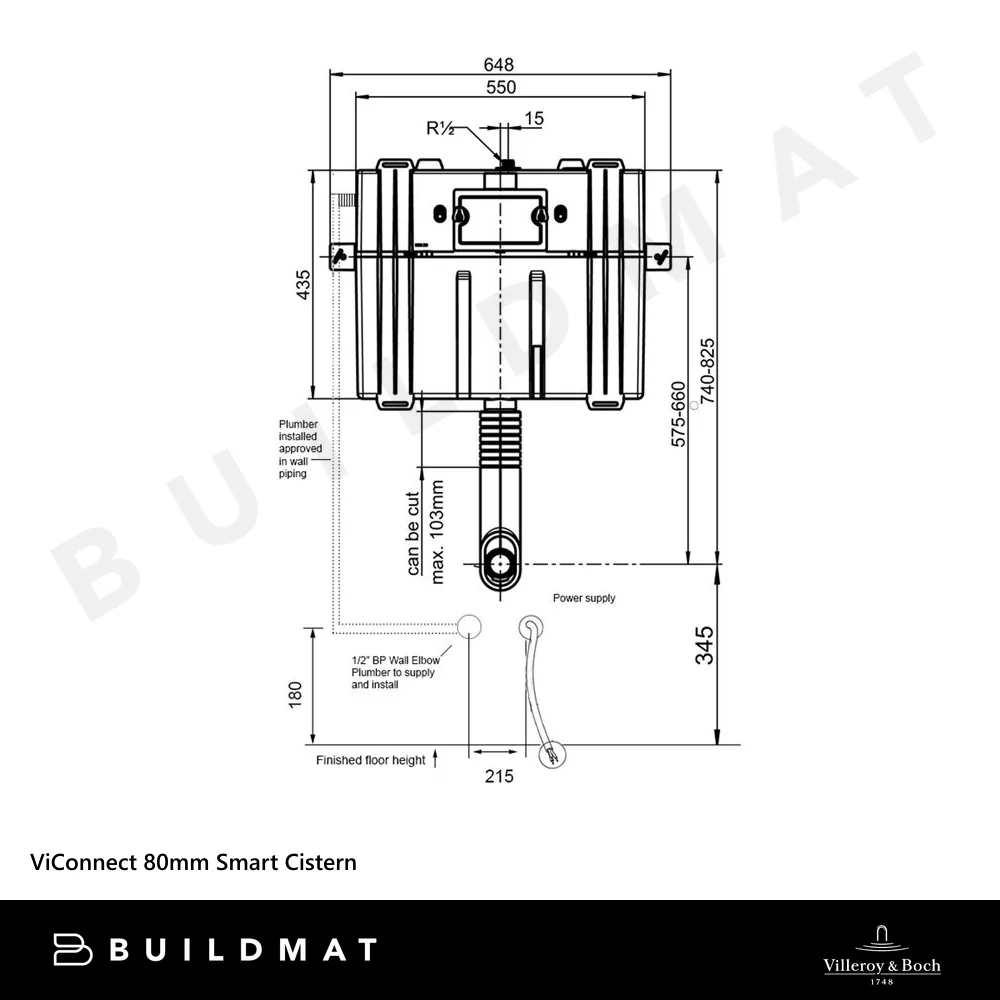 Villeroy & Boch ViConnect 80mm Smart Cistern White - Image 4