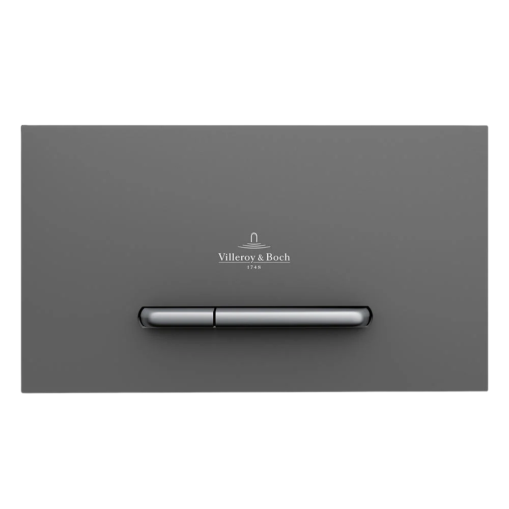 Villeroy & Boch ViConnect E300 Flush Plate with Satin Button Anthracite