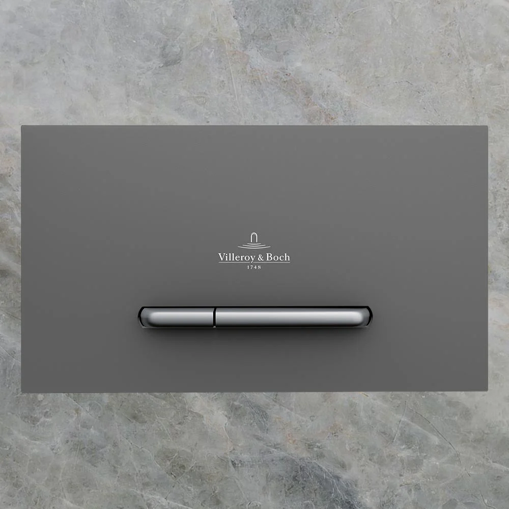 Villeroy & Boch ViConnect E300 Flush Plate with Satin Button Anthracite - Image 2