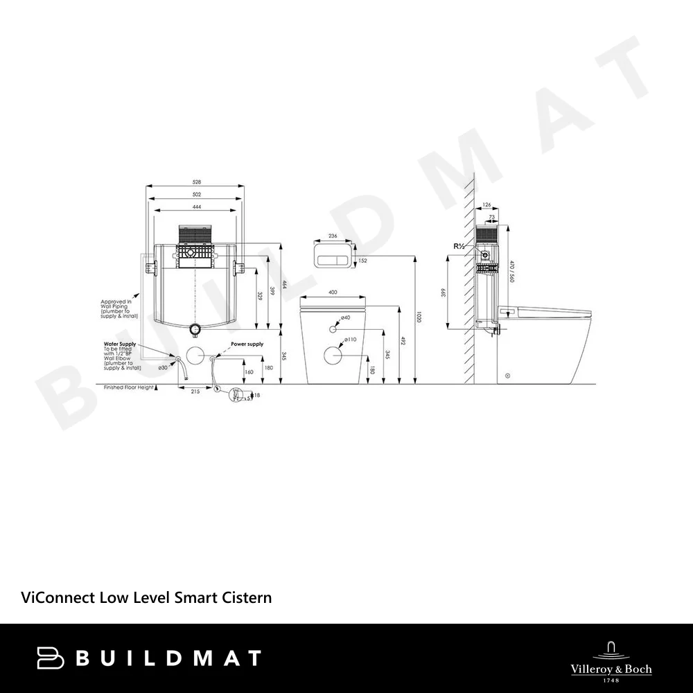 Villeroy & Boch ViConnect Low Level Smart Cistern White - Image 4