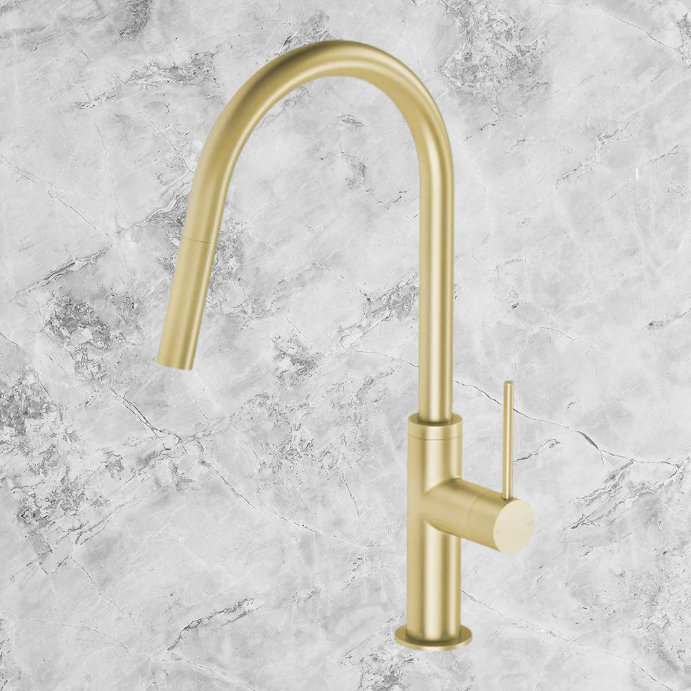 Phoenix Vivid Slimline Brushed Gold Pull Out Sink Mixer Lead Free - Image 2