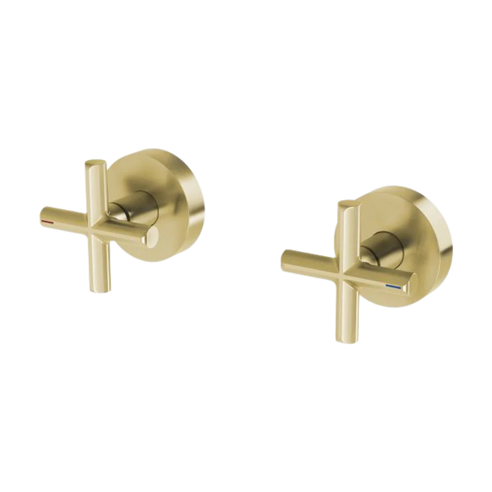 Phoenix Vivid Slimline Plus Wall Top Assemblies 15mm Extended Spindles Brushed Gold - Image 3