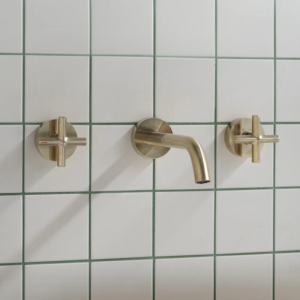 Phoenix Vivid Slimline Plus Wall Top Assemblies Brushed Gold - Image 2