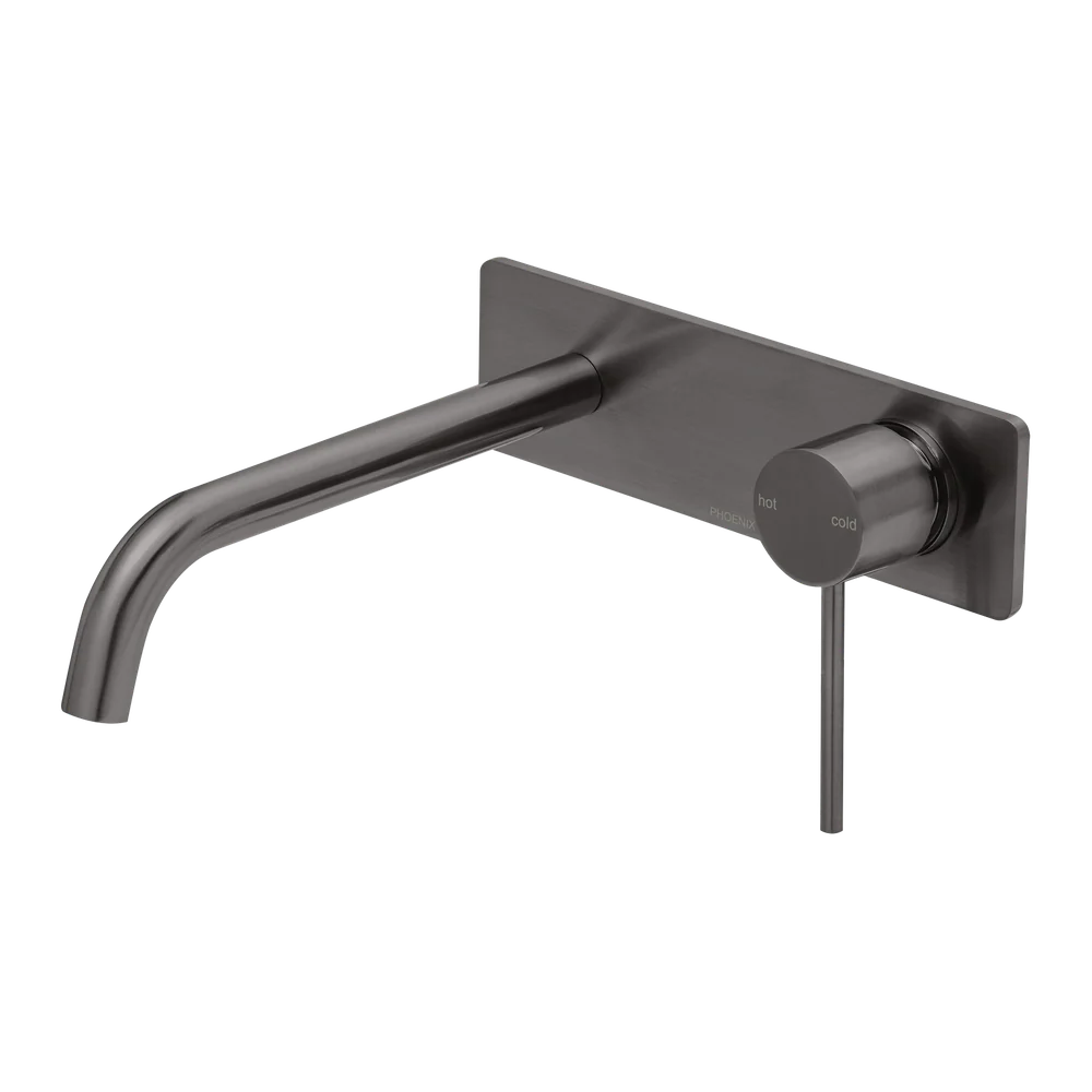 Phoenix Vivid Slimline SwitchMix Wall Basin / Bath Mixer Set 230mm Fit-Off Kit Brushed Carbon - Image 3