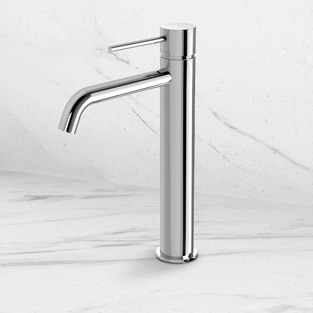 Phoenix Vivid Slimline Vessel Mixer Curved Outlet Chrome - Image 2