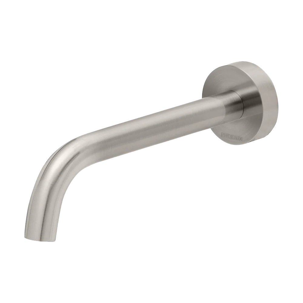 Phoenix Vivid Slimline Wall Basin Outlet 180mm Curved Lead Free Brushed Nickel - Image 3
