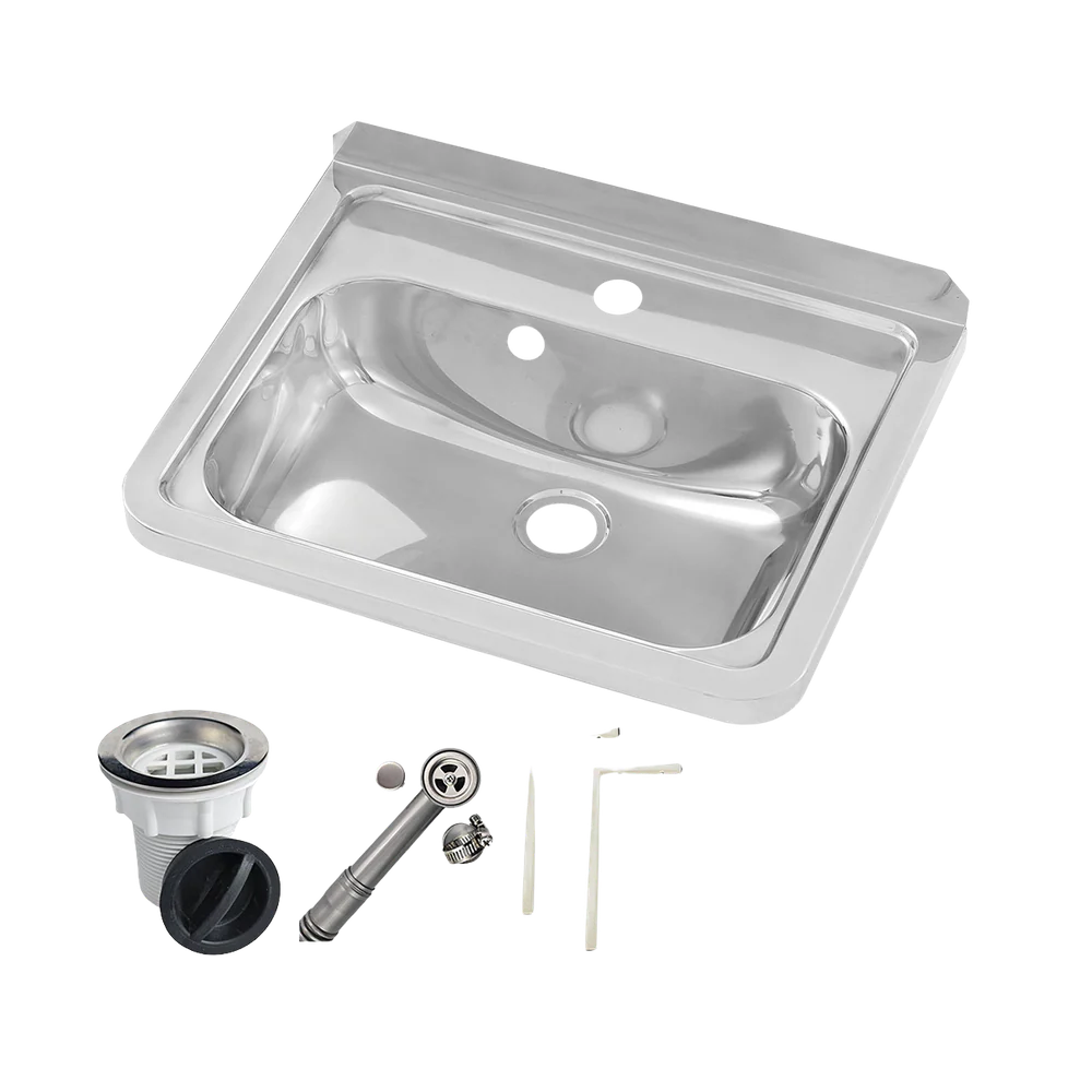 3monkeez Wall Mounted Hand Basin 1Tap Hole with Overflow Kit - Image 4