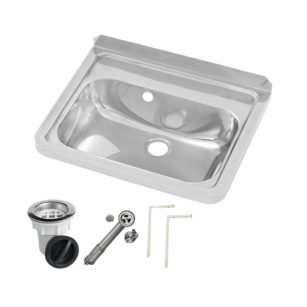 3monkeez Wall Mounted Hand Basin No Tap Hole with Overflow Kit