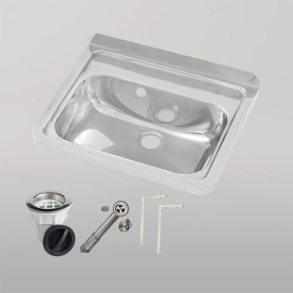 3monkeez Wall Mounted Hand Basin No Tap Hole with Overflow Kit - Image 2