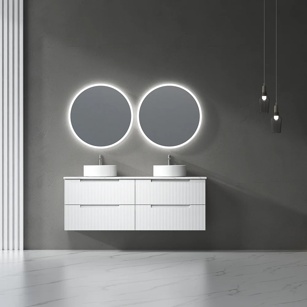 Aulic Windsor Round LED Mirror 900mm Matte White - Image 4